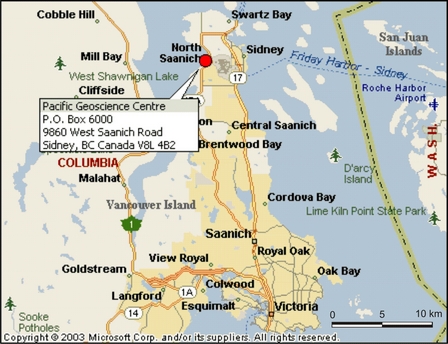 SeismesCanada - cartes du bureau de l'ouest - regionale