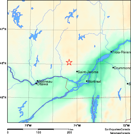carte des environs du s&eacute;isme