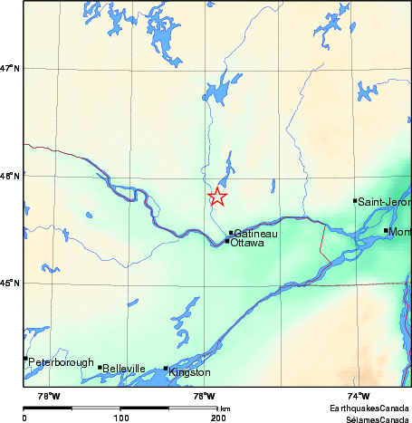 carte des environs du s&eacute;isme