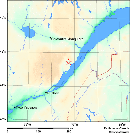 carte des environs du s&eacute;isme
