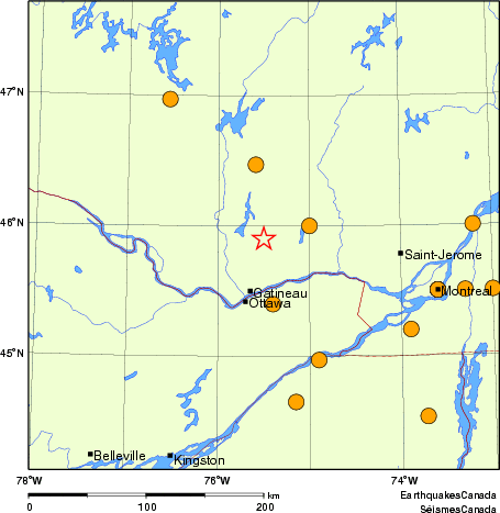 carte des s&eacute;ismes historiques de magnitude 5,0 et plus