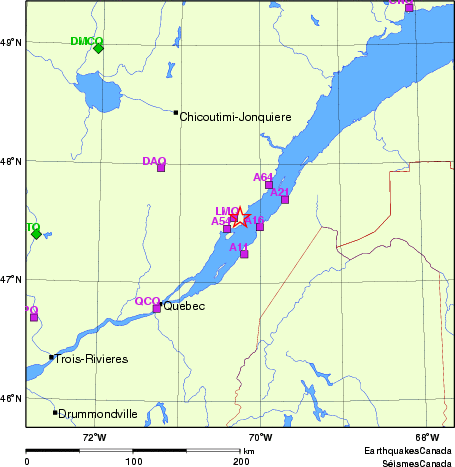 carte des localisations des stations sismologiques locales