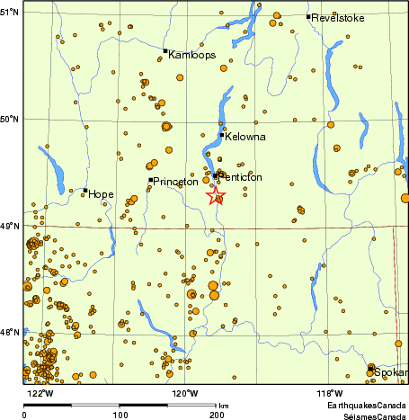 carte des des s&eacute;ismes de magnitude 2,0 et plus depuis 1980