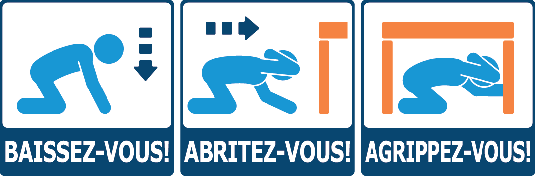 Graphique Baissez–vous! Abritez–vous! Agrippez–vous! fourni gracieusement par La Grande Secousse