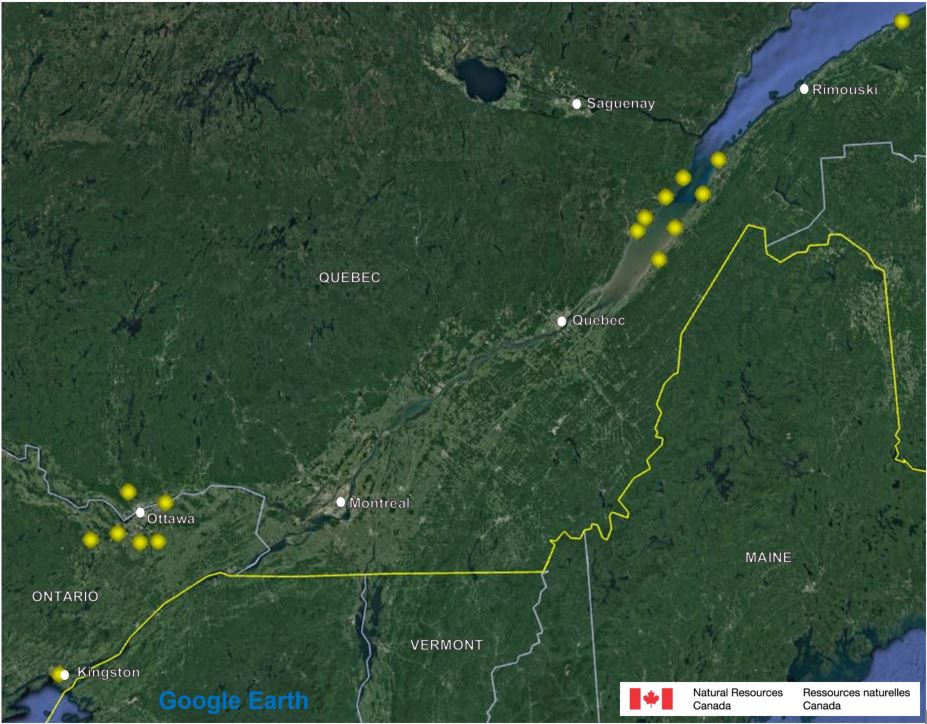 carte des stations d'ASP installées dans l'est