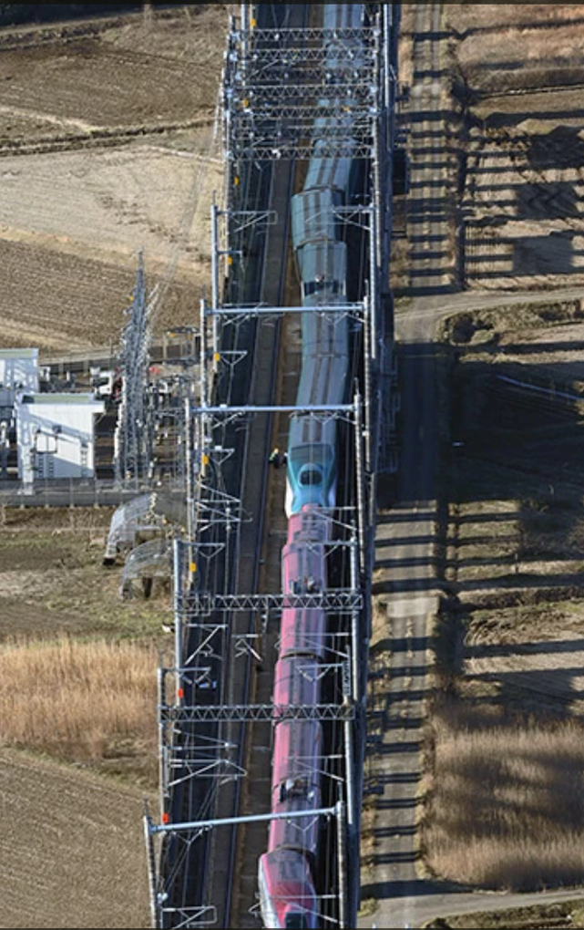Shinkansen après un léger déraillement