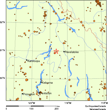 carte des des séismes de magnitude 2,0 et plus depuis 2000