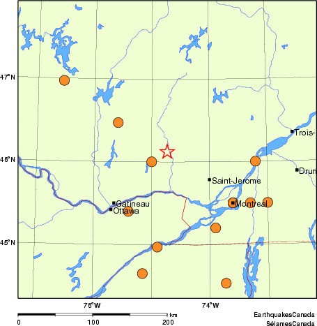 carte des séismes historiques de magnitude 5,0 et plus. Détails dans le tableau de données ci-dessous