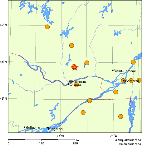 carte des séismes historiques de magnitude 5,0 et plus. Détails dans le tableau de données ci-dessous