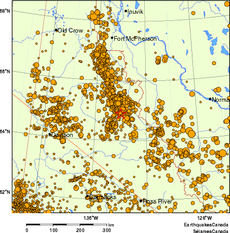carte des des séismes de magnitude 2,0 et plus depuis 2000