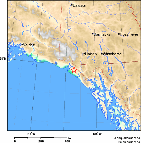 carte des environs du séisme