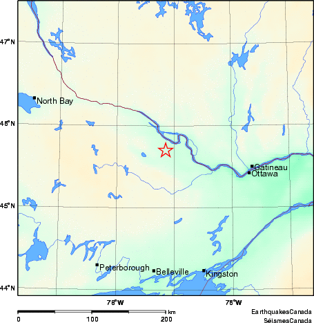 carte des environs du séisme