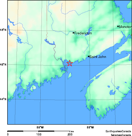 carte des environs du séisme