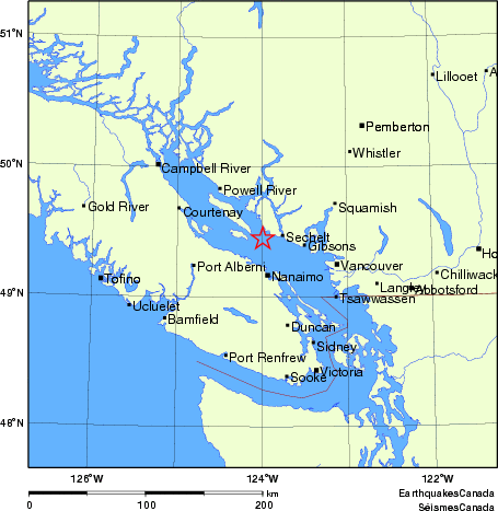 carte des endroits près de l'épicentre