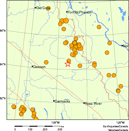 carte des séismes historiques de magnitude 5,0 et plus. Détails dans le tableau de données ci-dessous