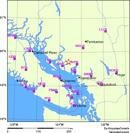 carte des localisations des stations sismologiques locales