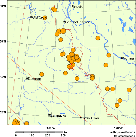 carte des séismes historiques de magnitude 5,0 et plus. Détails dans le tableau de données ci-dessous