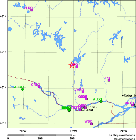 carte des localisations des stations sismologiques locales