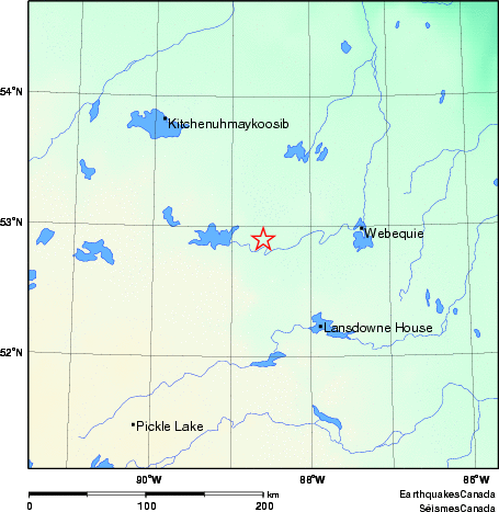 carte des environs du séisme