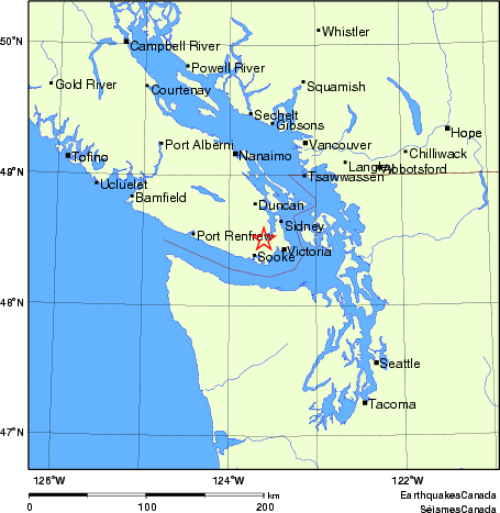carte des endroits près de l'épicentre