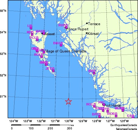 carte des localisations des stations sismologiques locales