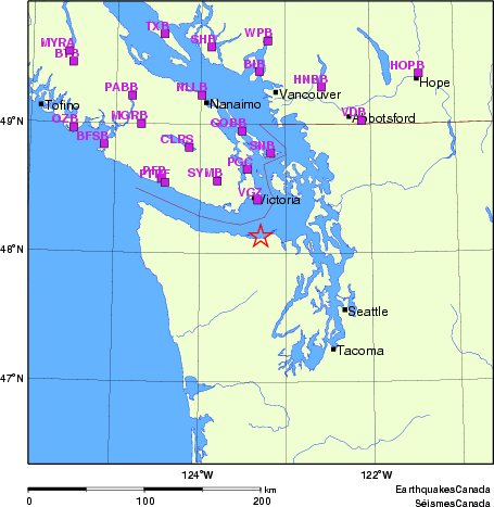 carte des localisations des stations sismologiques locales