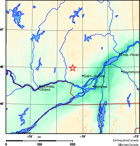 carte des environs du séisme