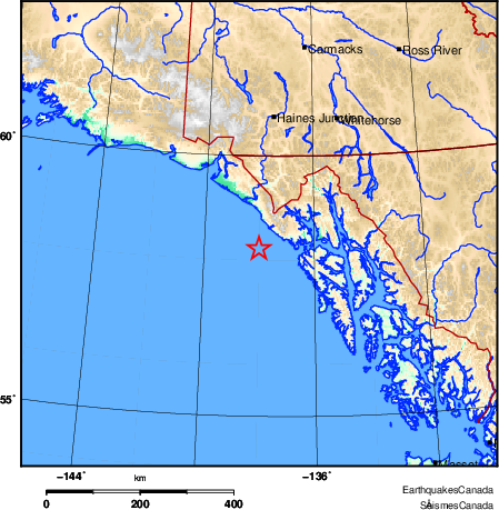 carte des environs du séisme
