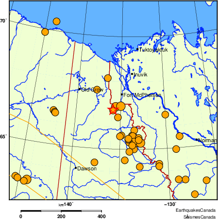 carte des séismes historiques de magnitude 5,0 et plus. Détails dans le tableau de données ci-dessous