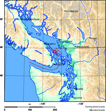 carte des environs du séisme