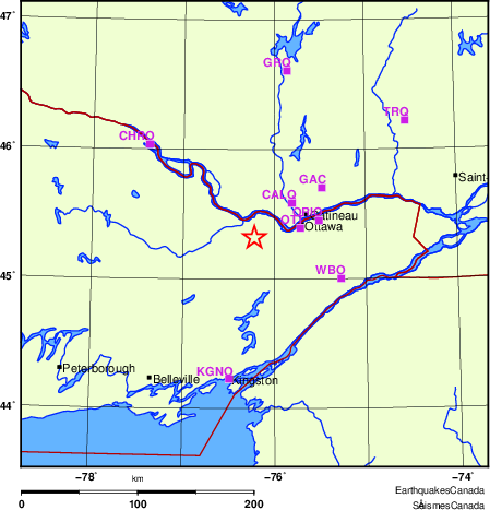 carte des localisations des stations sismologiques locales