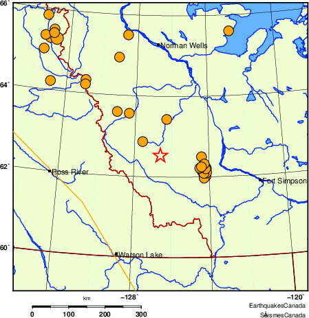 carte des séismes historiques de magnitude 5,0 et plus. Détails dans le tableau de données ci-dessous
