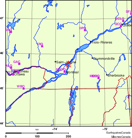 carte des localisations des stations sismologiques locales