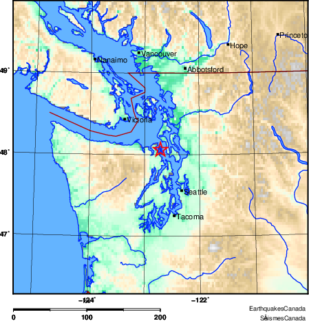 carte des environs du séisme