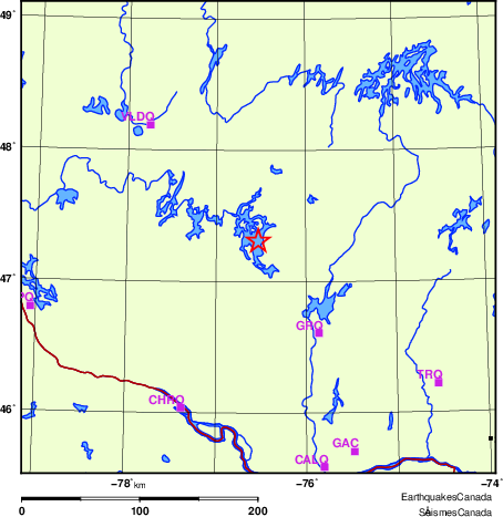 carte des localisations des stations sismologiques locales