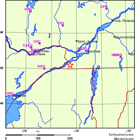 carte des localisations des stations sismologiques locales