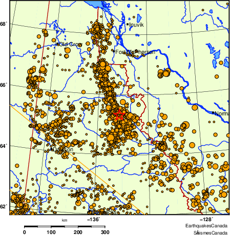 carte des des séismes de magnitude 2,0 et plus depuis 2000