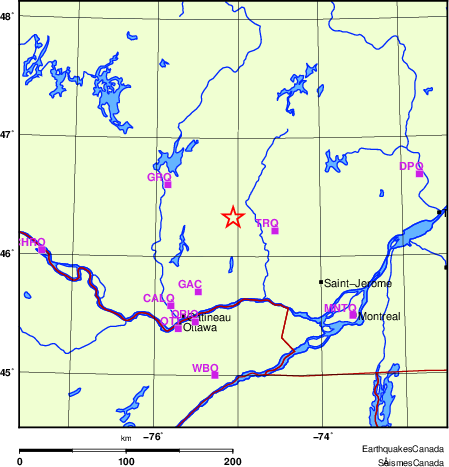 carte des localisations des stations sismologiques locales