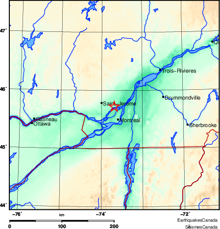 carte des environs du séisme