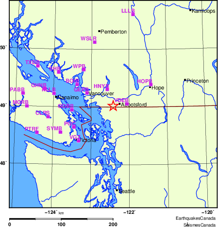 carte des localisations des stations sismologiques locales