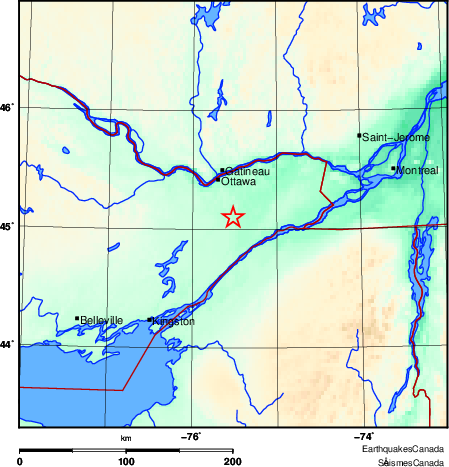 carte des environs du séisme