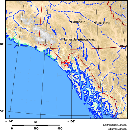 carte des environs du séisme