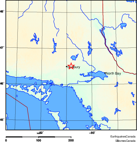 carte des environs du séisme