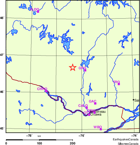 carte des localisations des stations sismologiques locales