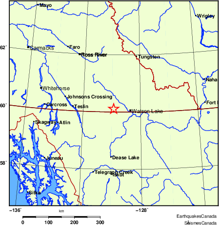 carte des endroits près de l'épicentre