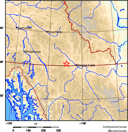 carte des environs du séisme