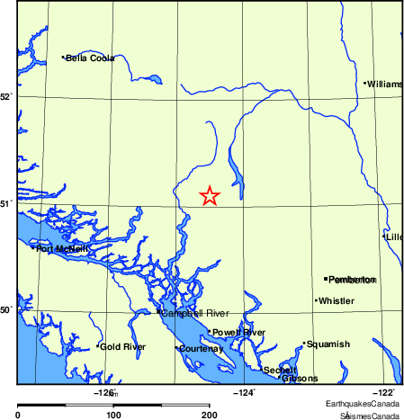 carte des endroits près de l'épicentre
