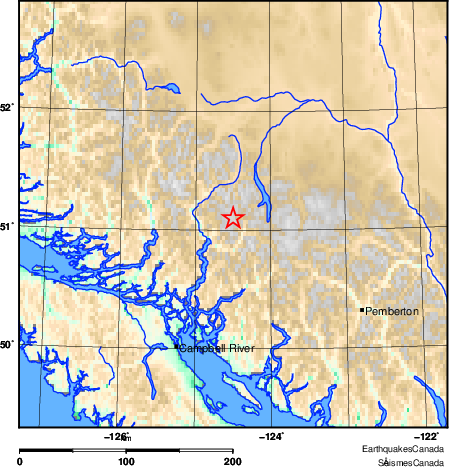carte des environs du séisme