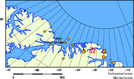 carte des des séismes de magnitude 2,0 et plus depuis 2000