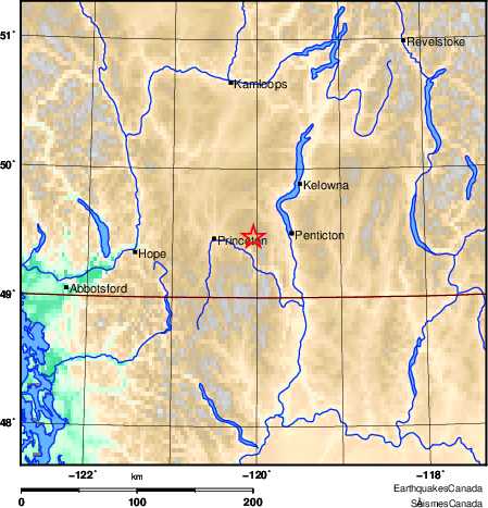 carte des environs du séisme